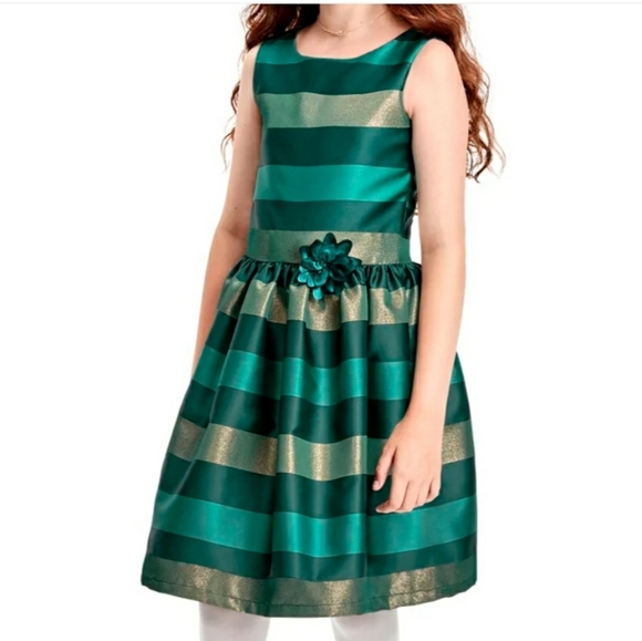 The Children's Place Other - Girls metallic striped jacquard fit & flare dress